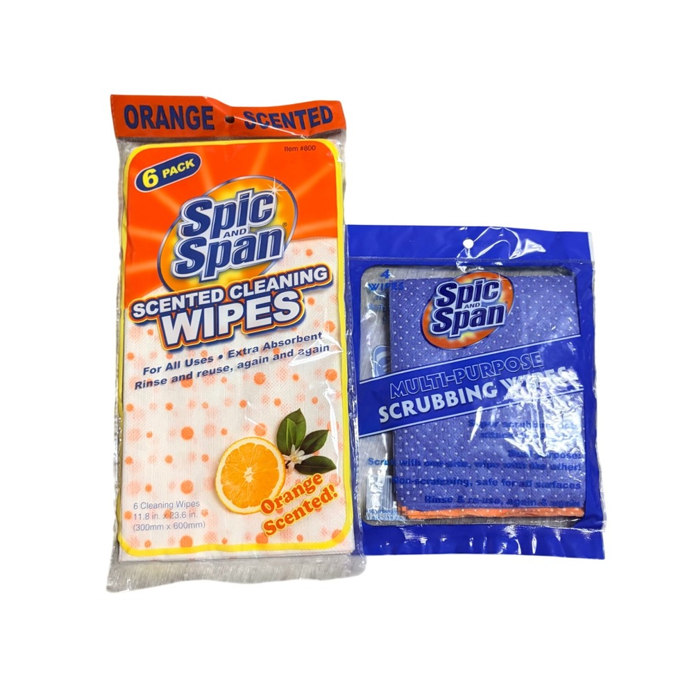 Spic and Span Scented Cleaning Wipes 6pk and Scrubbing Wipes 4pk Bundle NEW
